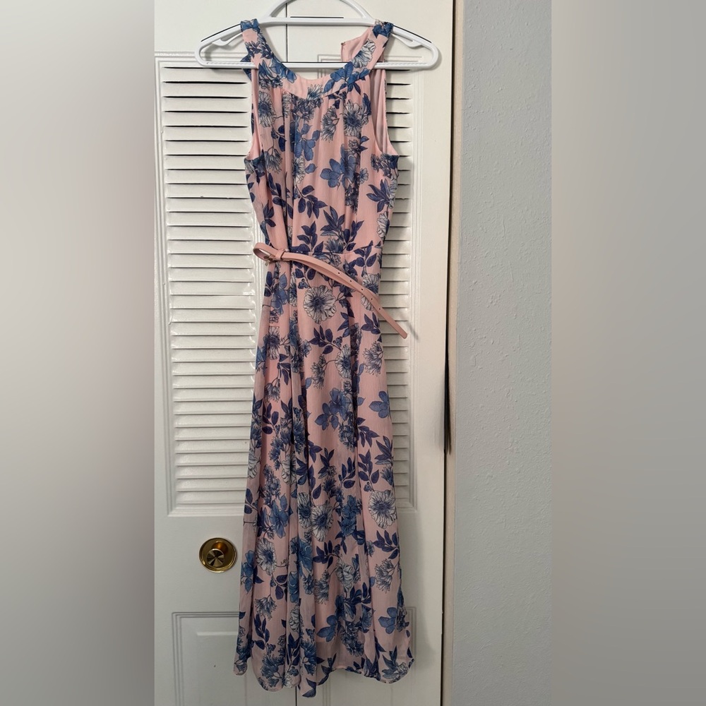 Tommy Hilfiger Pink and Blue Floral Maxi Dress